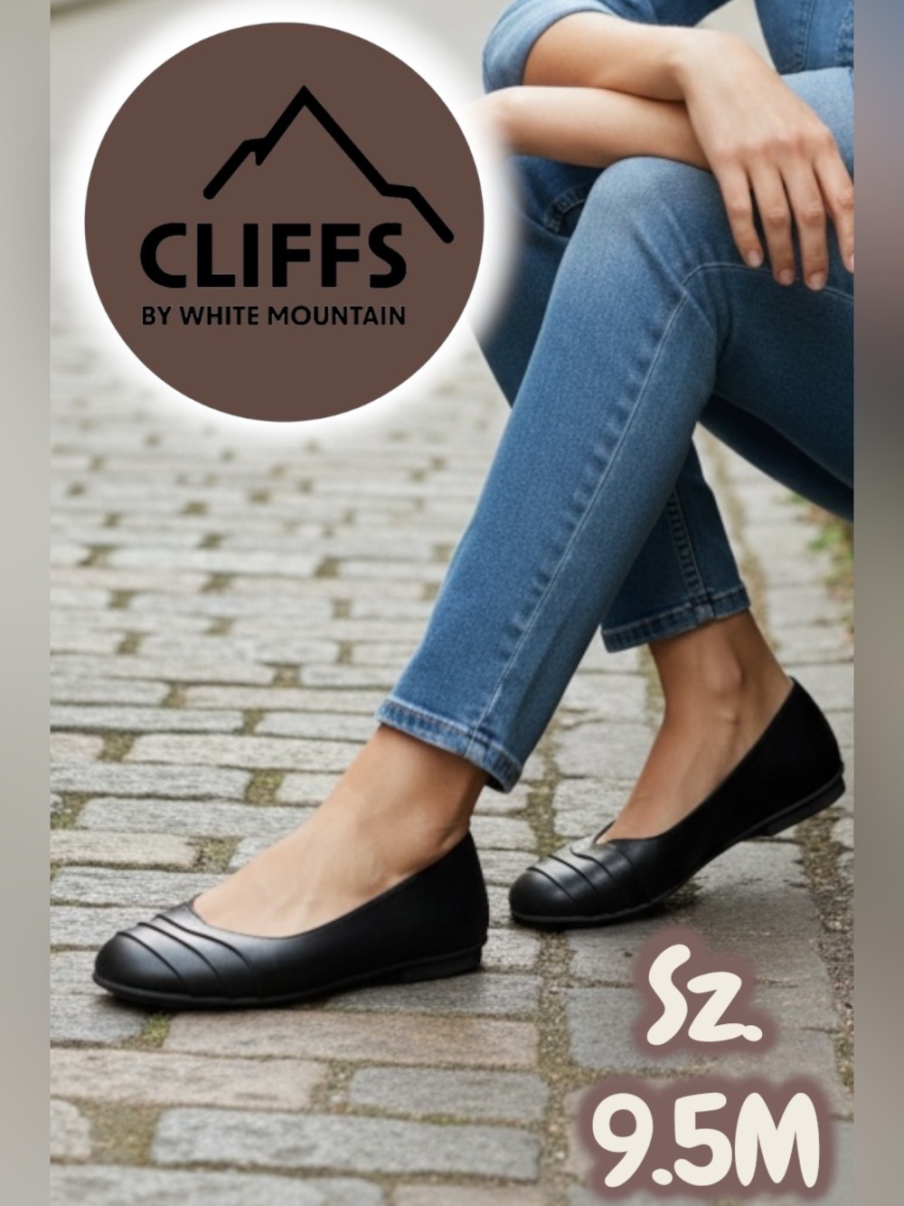 EUC Cliffs Clara Black Pleated Ballet Flats - Size 9.5M